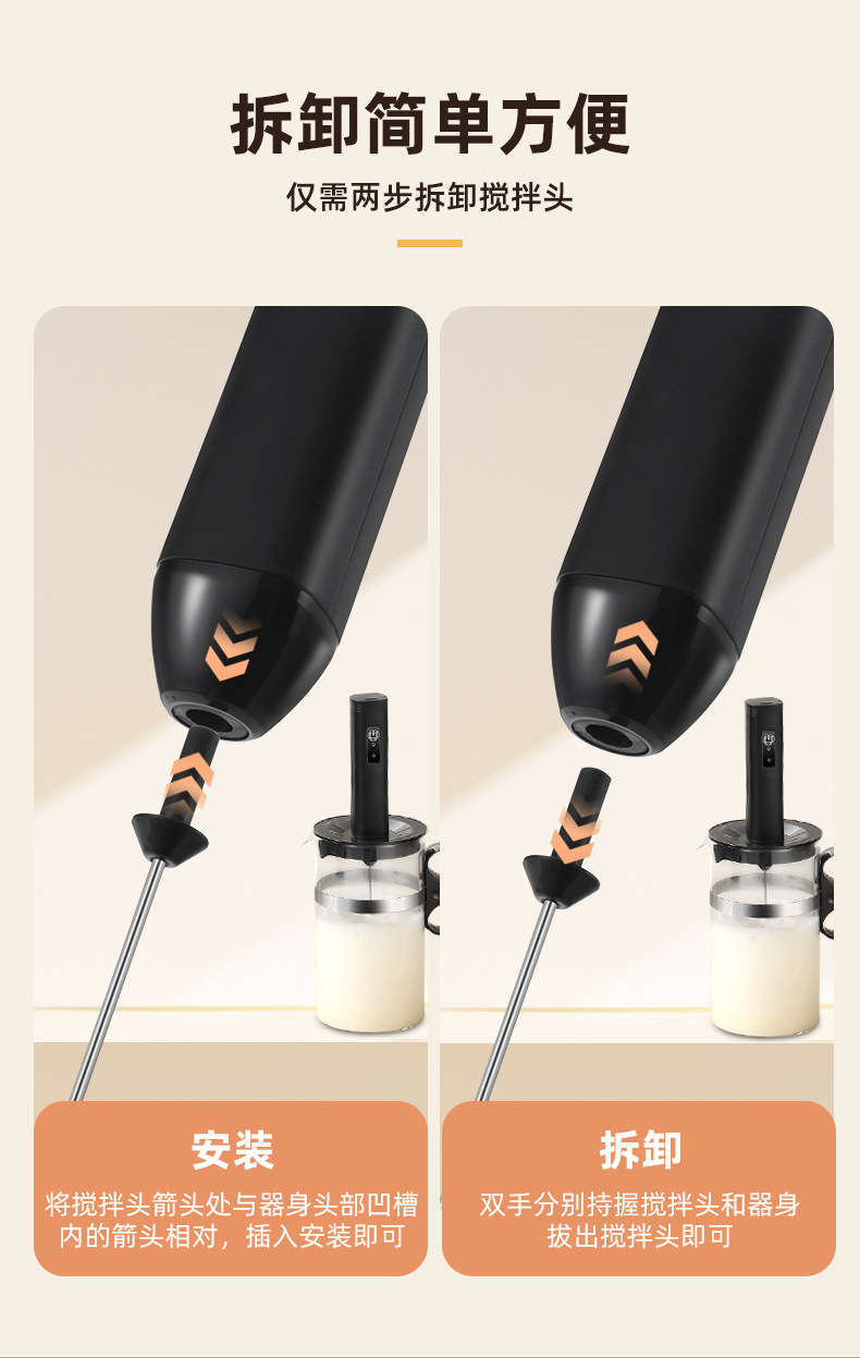New household baking electric egg beater, small coffee blender, whipper set, milk foam cup and blender all-in-one machine pic 11