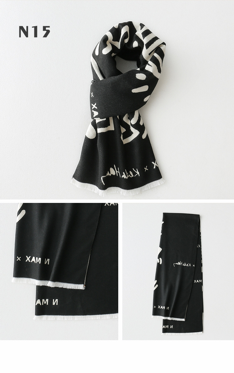 One-piece consignment for women's winter faux cashmere autumn and winter Korean version winter warm check foreign trade new cute jacquard shawl and scarf wholesale for women's street stalls pic 24