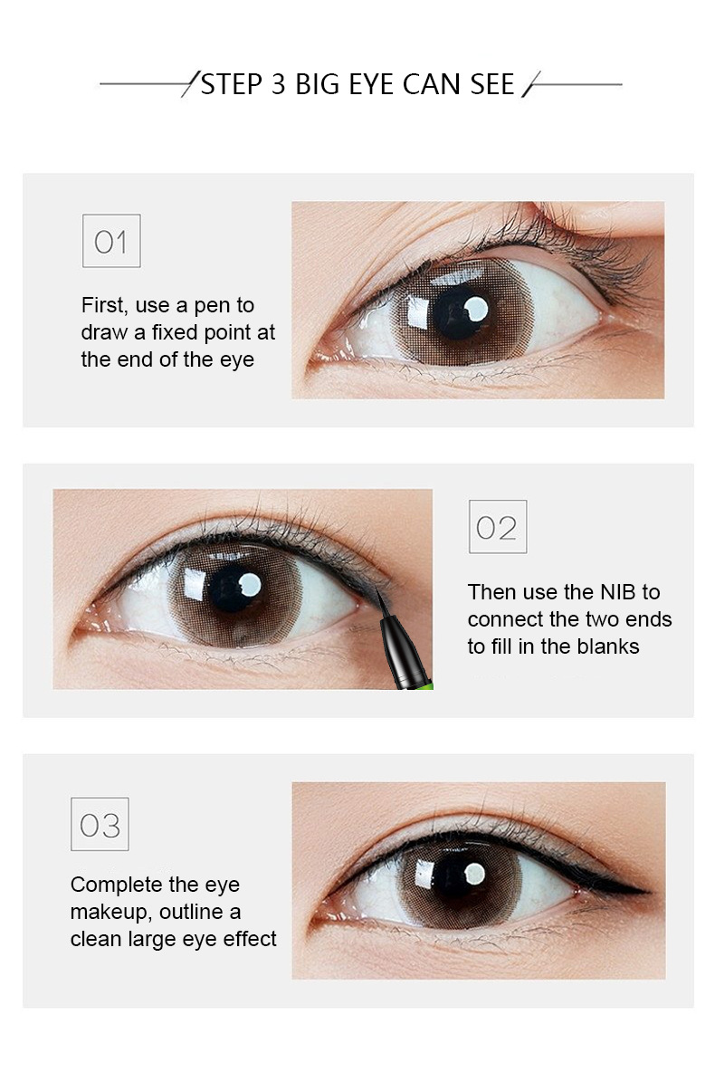 跨境外贸现货ABZ眼线笔防水持久不晕染顺滑芦荟眼线笔彩妆加工批详情8
