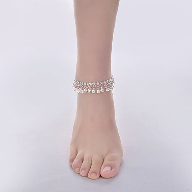 网红异域流苏项链小众饰品珠子水钻铃铛脚链足饰印度舞足链女脚饰详情9