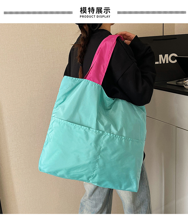 日系云朵包可折叠便携单肩手提收纳袋子大容量拉链超市买菜包防水详情13