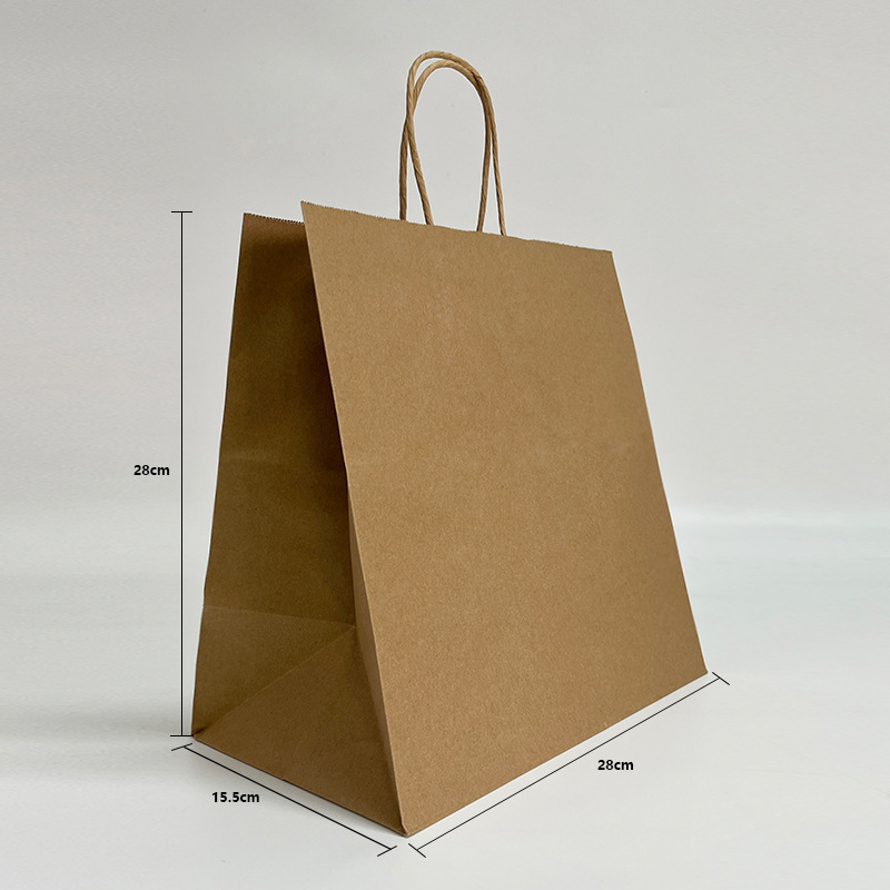 In-stock thickened kraft paper bags, gift handbags, takeout food packaging bags, souvenir paper bags, logo printing pic 17