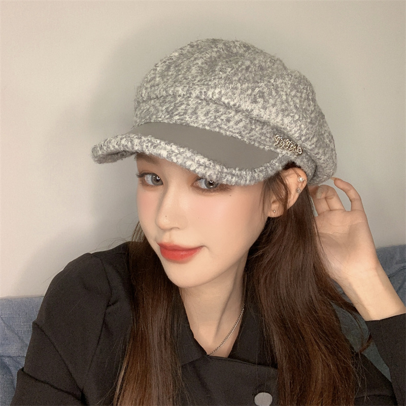 秋冬女款毛呢羊羔毛防风八角帽八角帽加厚多款圆顶纯色百搭休闲详情7