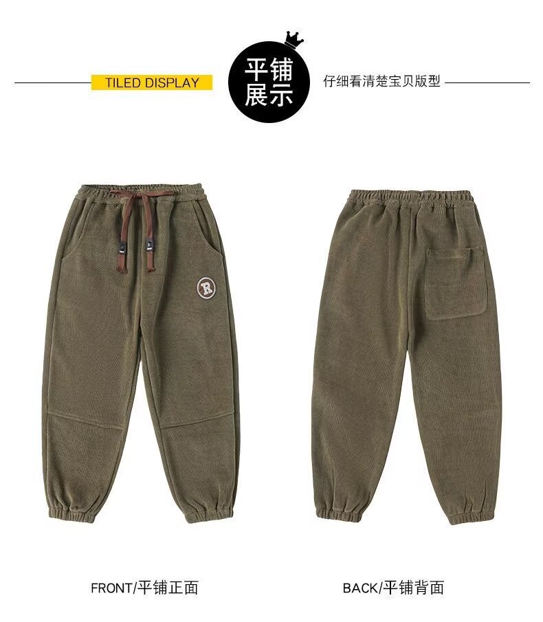 男童冬季加绒裤子秋冬款2023新款儿童棉运动裤一体绒中大童厚卫裤详情18