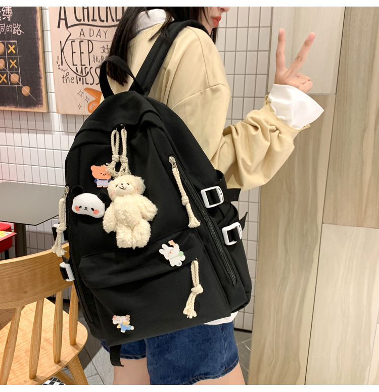 2024新款书包女生韩版高中生初中生双肩包可爱大容量ins简约书包详情9