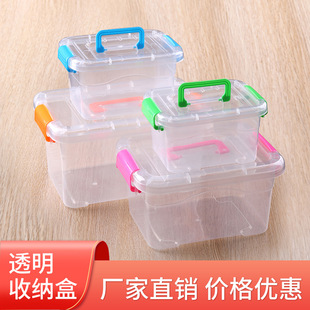 PP transparent hand-held plastic box, cosmetics and jewelry box, toy spare parts organization and storage box, sample display packaging box pic 5