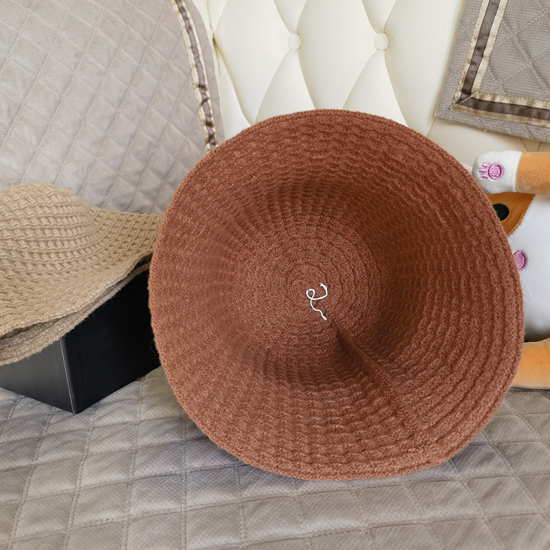 新款拼色渔夫帽女版 加厚保暖遮脸水桶帽 秋冬显脸小格子盆帽潮流百搭 成人帽款式时尚详情8