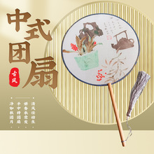 古风折扇工艺礼品扇二青日式汉服舞蹈扇子便携绢扇女扇厂家批发详情54