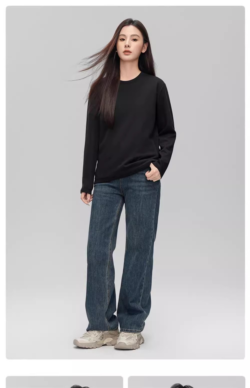 90鹅绒内搭男女同款2025年秋冬T恤情侣保暖上衣圆领长袖白鹅绒详情25