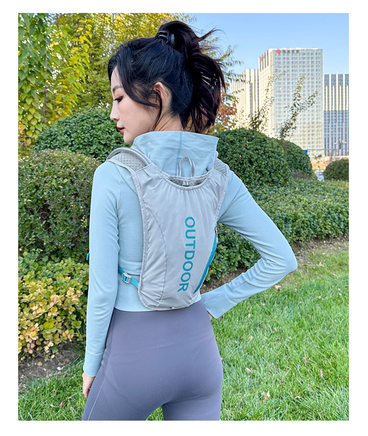 新款多功能尼龙跑步背包安全反光运动背包水袋背包骑行包详情23