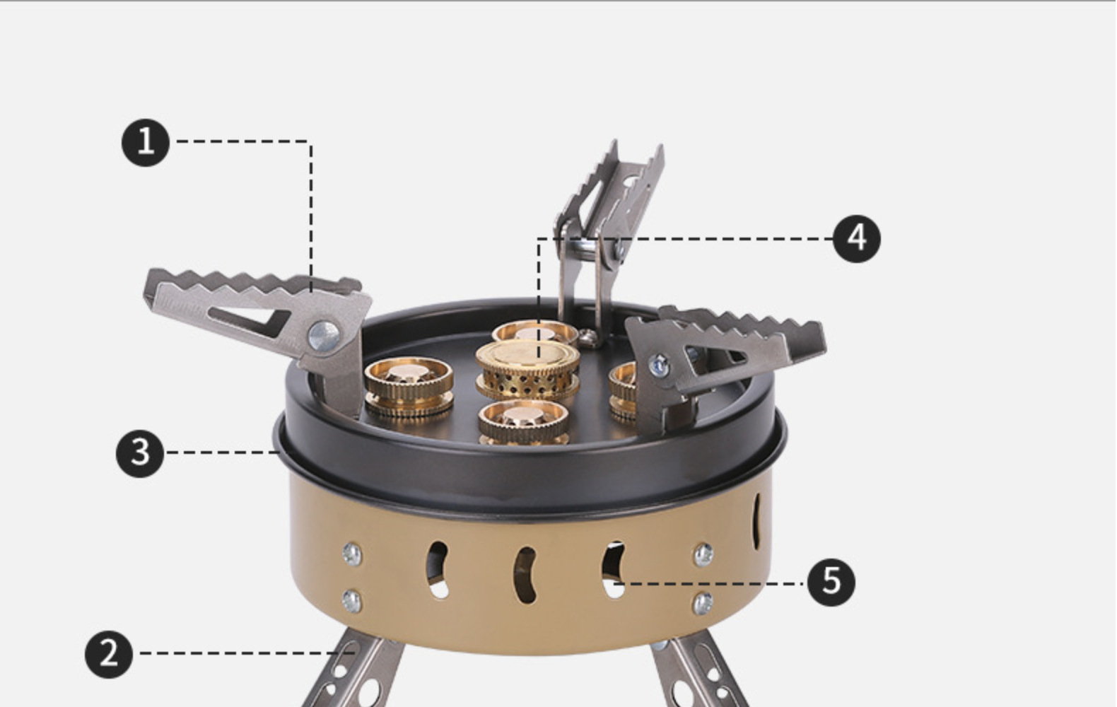 户外五星炉五头炉五芯炉迷你气炉高山猛火炉防风燃气炉卡式炉野营详情8