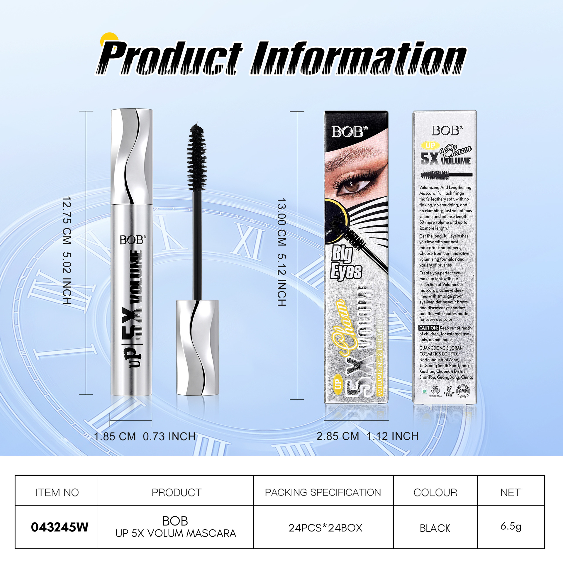 Cross-border bob silver tube mascara is waterproof and does not smudge pic 4