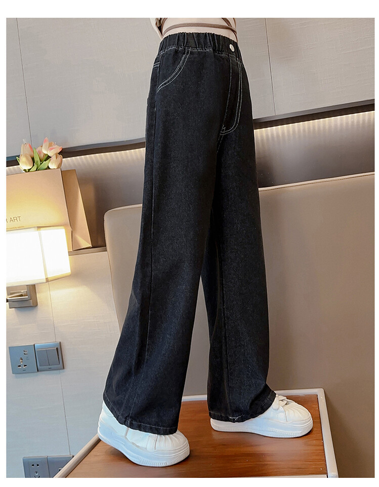 女童阔腿牛仔裤春季2023新款洋气儿童春装裤子中大童时髦休闲裤潮详情13