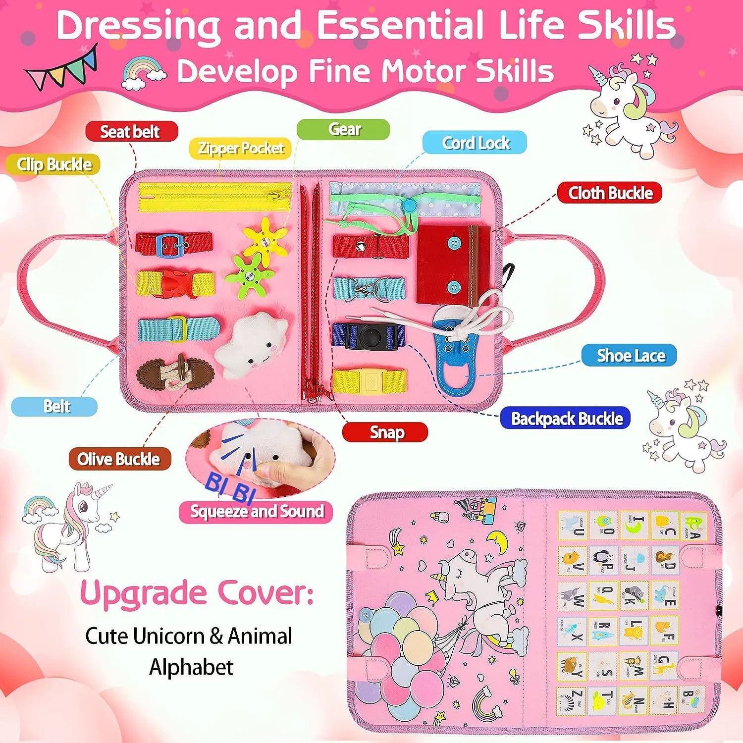 跨境毛毡学习板多页手工diy忙碌板幼儿园早教益智玩具安静书批发详情11