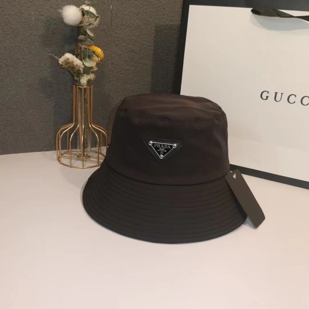 New inverted triangle logo badge fisherman hat, unisex sun hat, fashionable and versatile letter basin hat, Korean version pic 3
