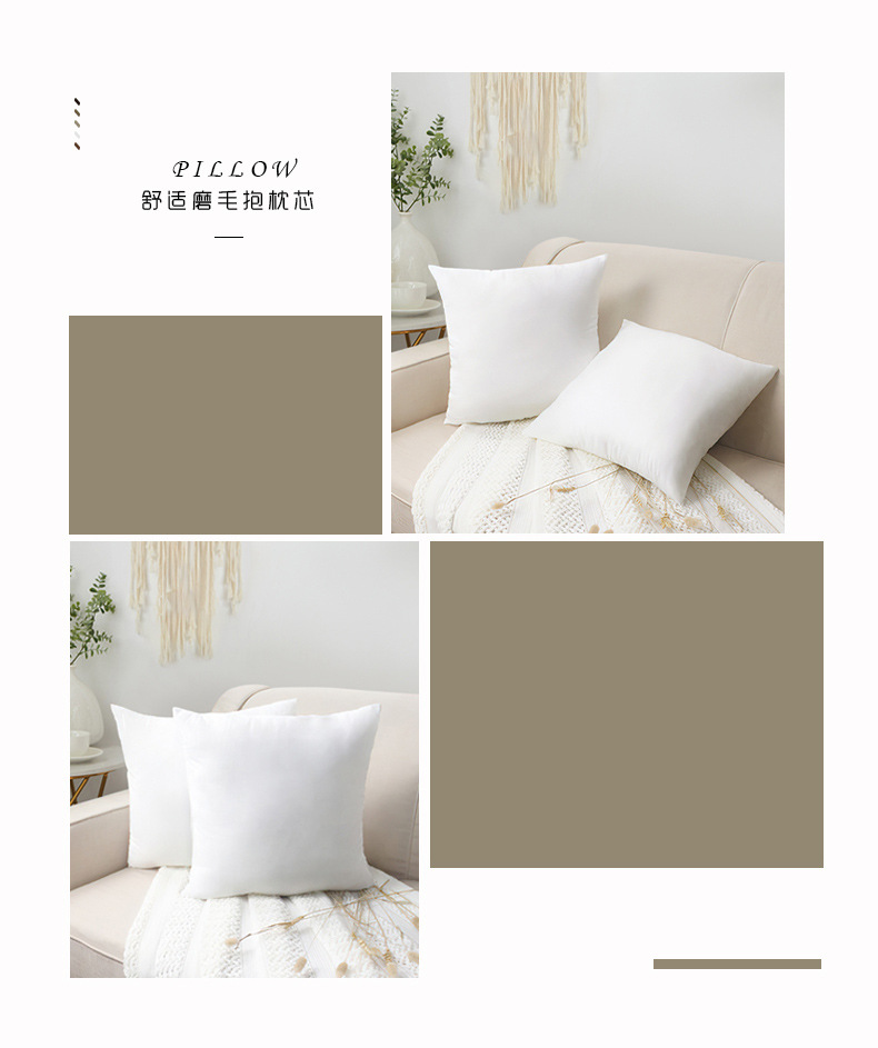 Wholesale of pp cotton brushed fabric pillow cores, slow-rebound feathered cotton non-woven fabric pillow cores, a pair of square all-cotton pillows pic 12
