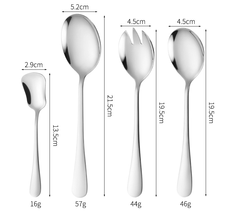 不锈钢勺子家用吃饭汤勺长柄甜品圆尖勺酒店1010西餐具牛排刀叉勺详情11