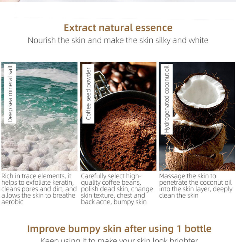 跨境Coffee阿拉比卡咖啡全身去角质留香磨砂膏盐ScrubShowerBath详情6