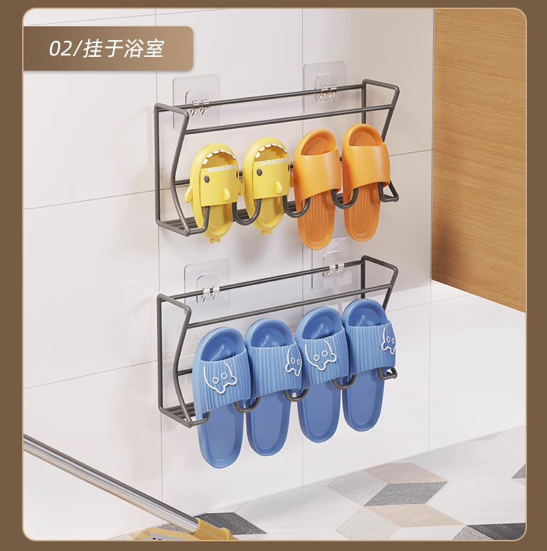 门后鞋架壁挂式宿舍简易门口免打孔浴室墙上置物鞋子收纳神器详情16