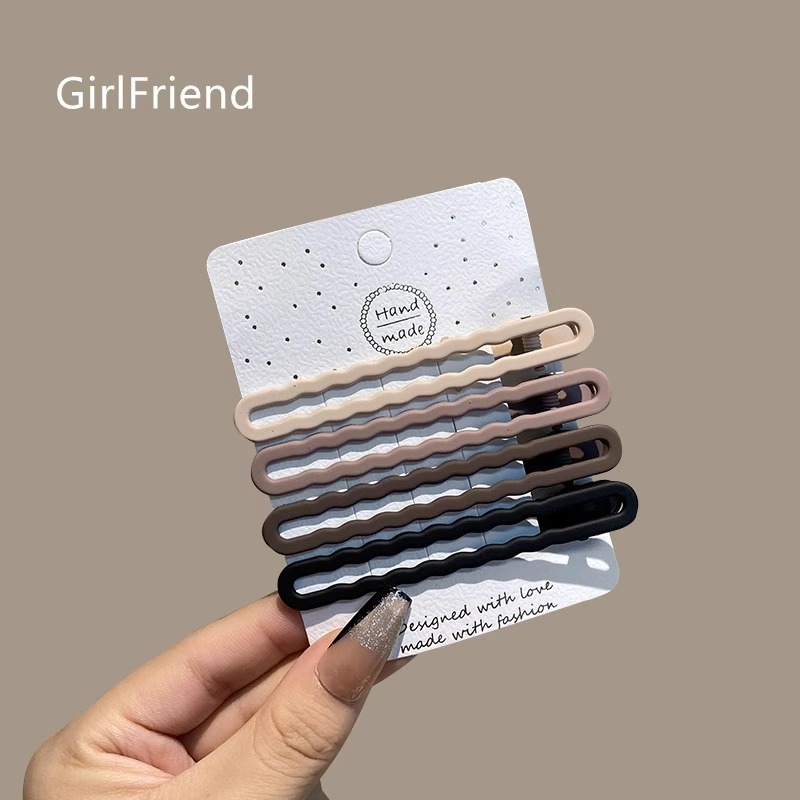 Facial cleansing and makeup seamless hair clip, side bangs for girls, one-line duckbill hair clip, high-end forehead clip headwear pic 28