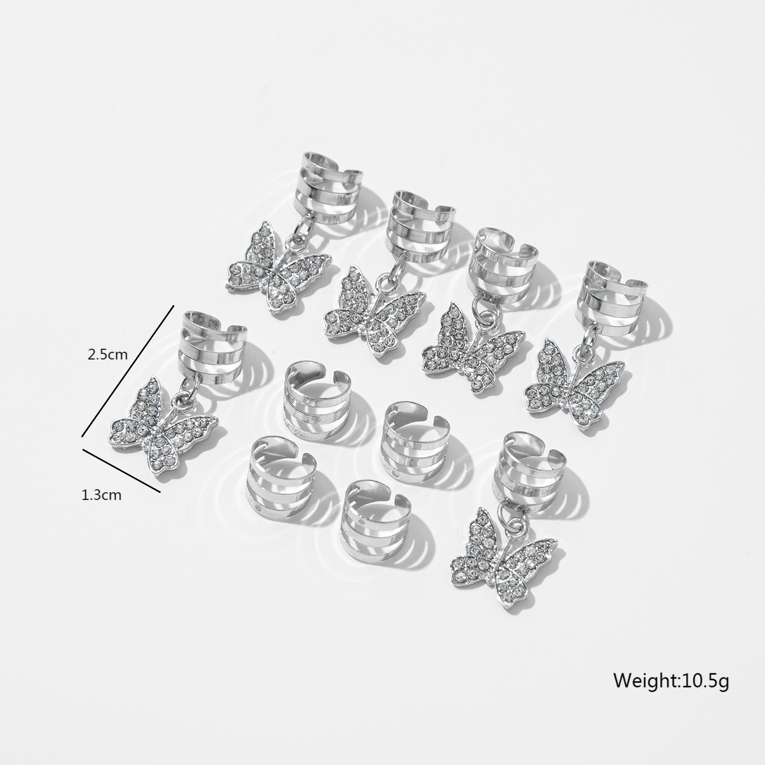 A 10-piece DIY hair accessory buckle set featuring cross-border dreadlocks, open hair bands, hollowed-out five-pointed stars, butterflies and hearts pic 28