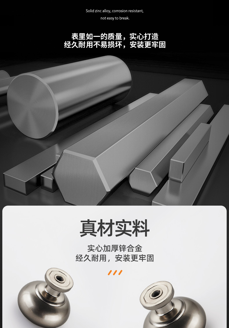 抽屉锌合金实心加厚单孔拉手现代橱柜门衣柜把手柜子圆形单孔拉手详情3