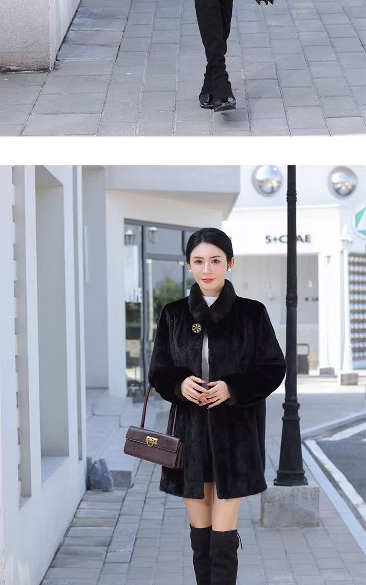貂皮大衣女冬季新款整貂皮外套中老年貂绒仿皮草中长款加厚妈妈装详情15