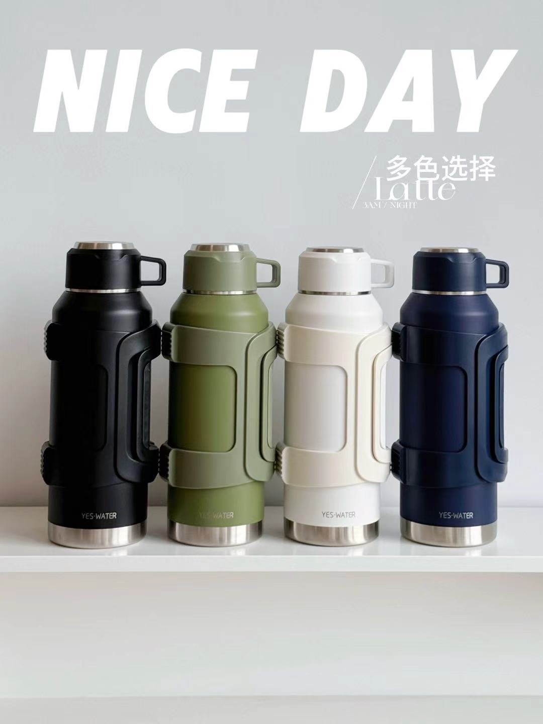 1800ml304 stainless steel large-capacity outdoor mountain climbing and cycling sports water bottle pic 1