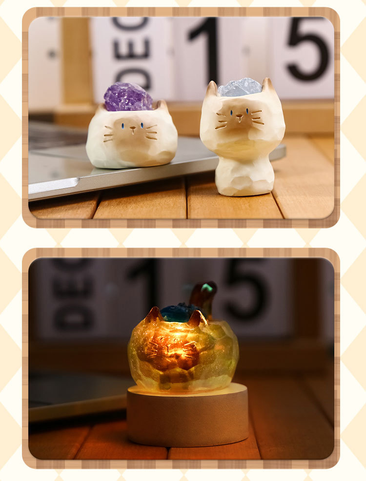 Wholesale of Catcat PAI crystal figurines, blind boxes, cute animal dolls, car decorations and stress-relieving small ornaments pic 18