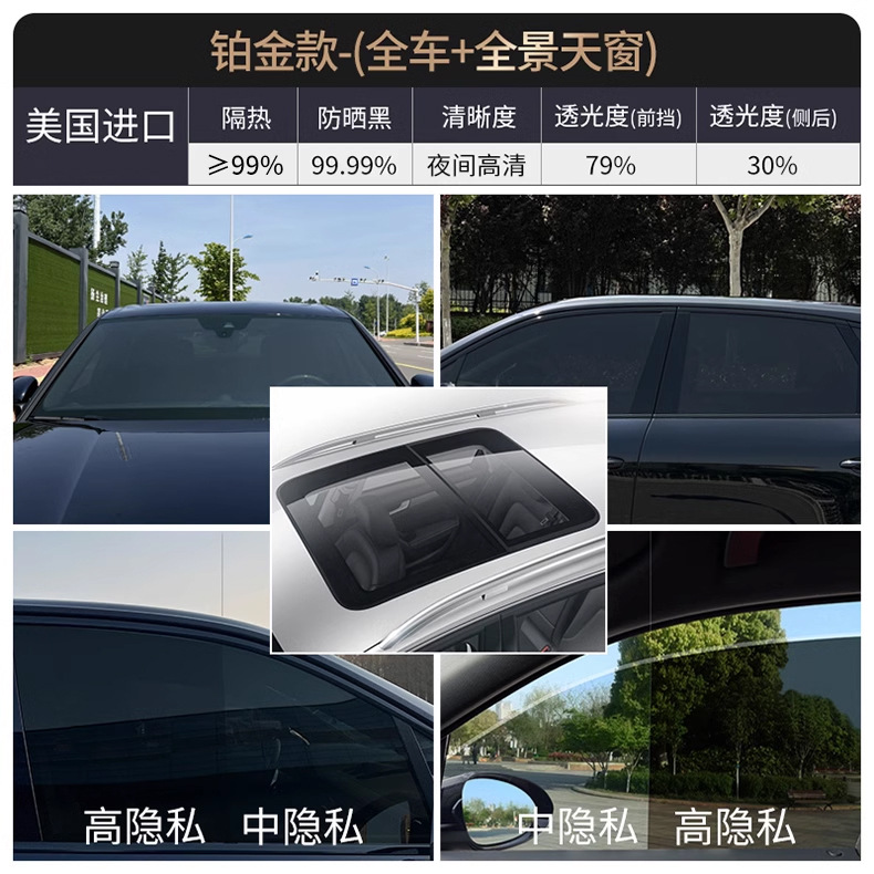 汽车贴膜车窗贴膜太阳膜前挡风玻璃防晒隔热膜防爆膜隐私膜全车膜详情22