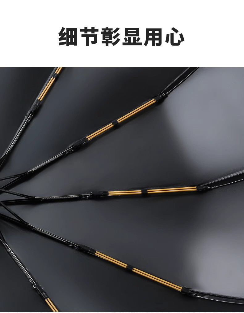 雨伞自动伞24骨大伞 遮阳伞加固抗风暴黑胶防晒伞男士自动晴雨伞详情34