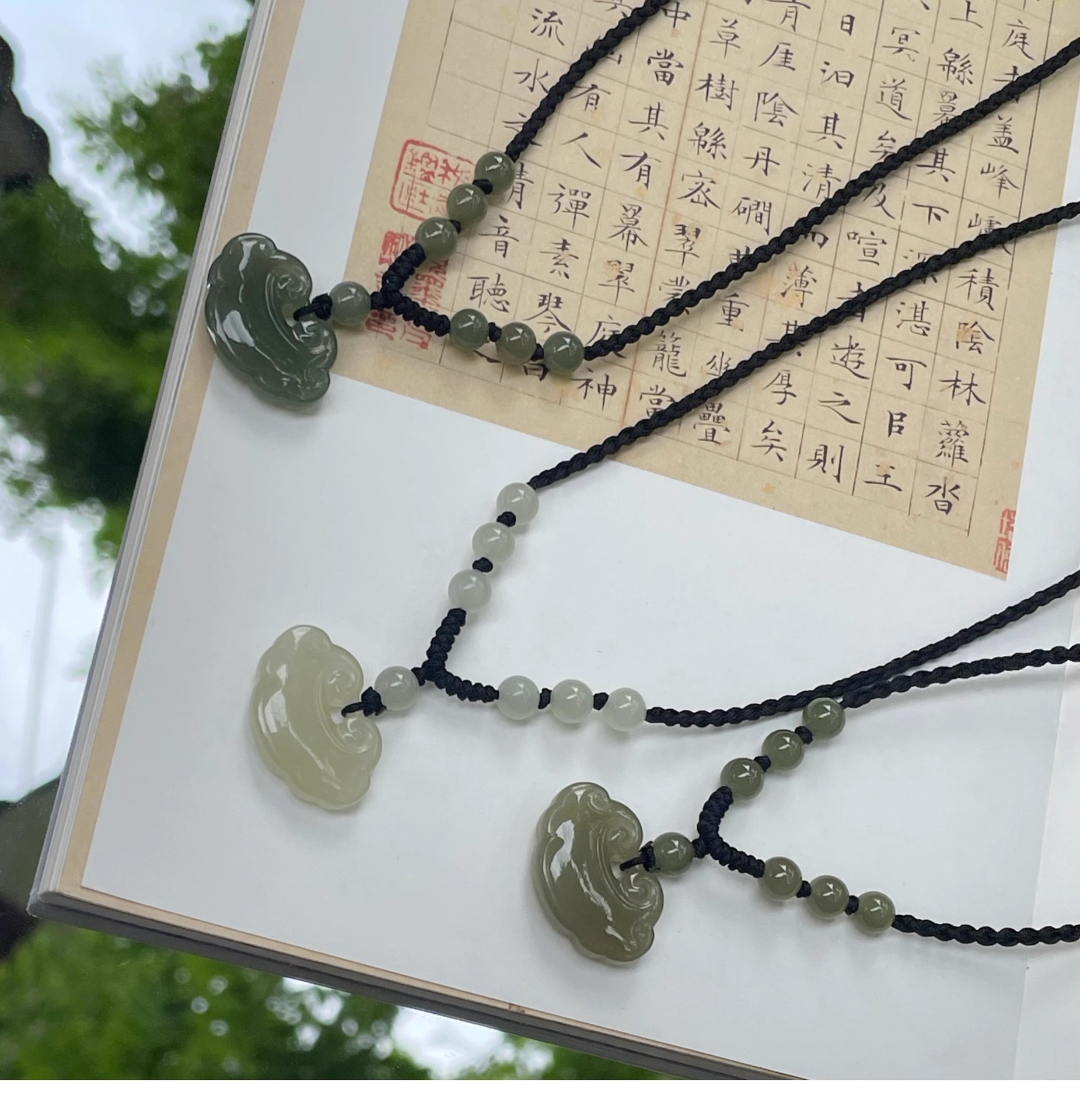 Natural and Tian Jade peace Lock necklace, New Chinese-style traditional Chinese culture Ruyi pendant, collarbone chain, and popular national trend accessories wholesale pic 7