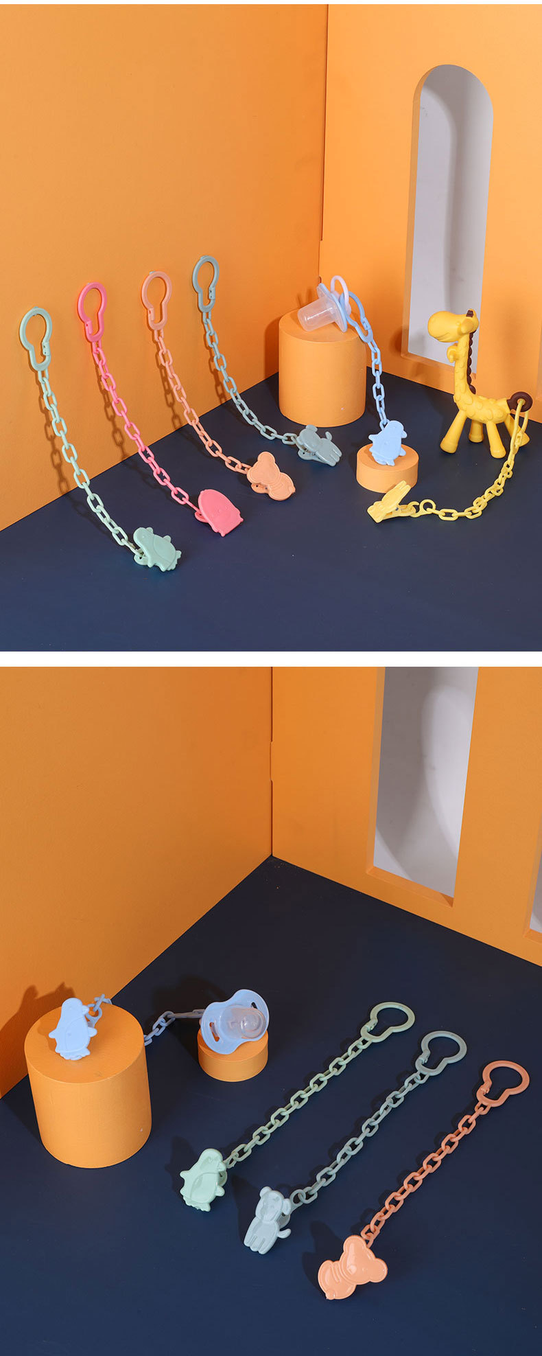 厂家直供婴幼儿安抚奶嘴链条扣奶嘴链条夹婴儿安抚奶嘴防掉链详情12