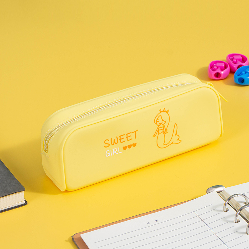 Mermaid silicone pen cases in multiple colors available for export as study stationery boxes pic 4