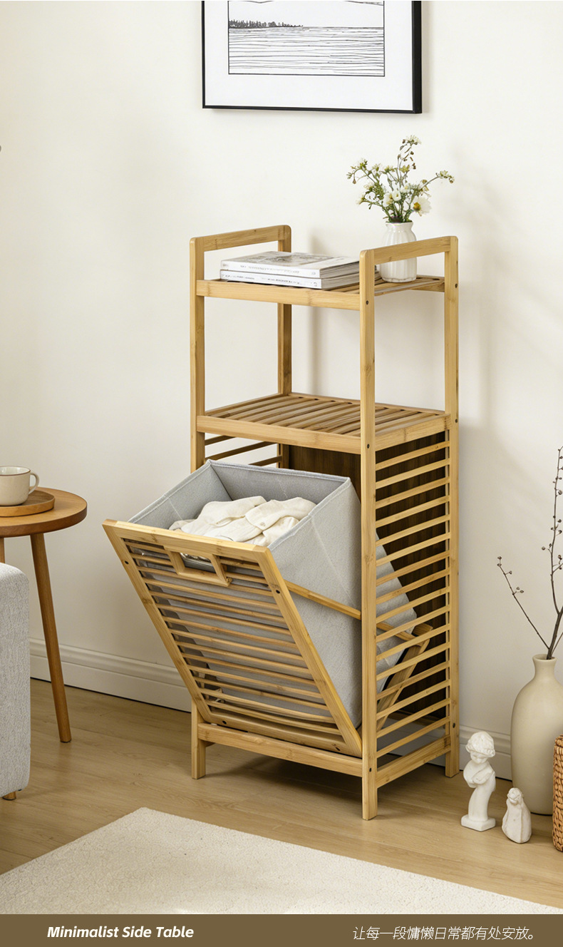 竹制现代简约多层卫生间储物柜免打孔落地收纳架家装建材简易家具详情9