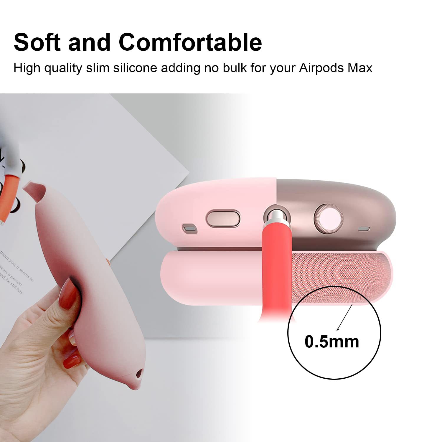 适用Airpods max保护套苹果Max耳机壳纯色硅胶软壳耳机套三件套详情13