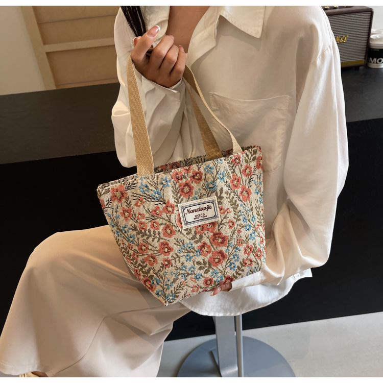 大容量帆布包包2024新款潮时尚百搭单肩手提袋子ins学生上课包女详情30