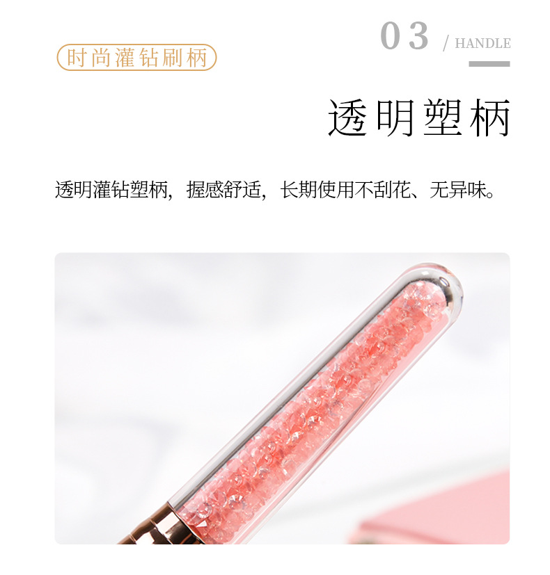 跨境新品粉色散粉修容粉底眼影刷全套女生学生美妆工具收纳桶装化妆刷组合详情12