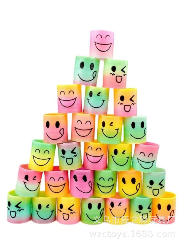 魔力彩虹圈迷你笑脸3.2x3.5CM叠叠乐七彩弹簧圈儿童玩具工厂批发详情8