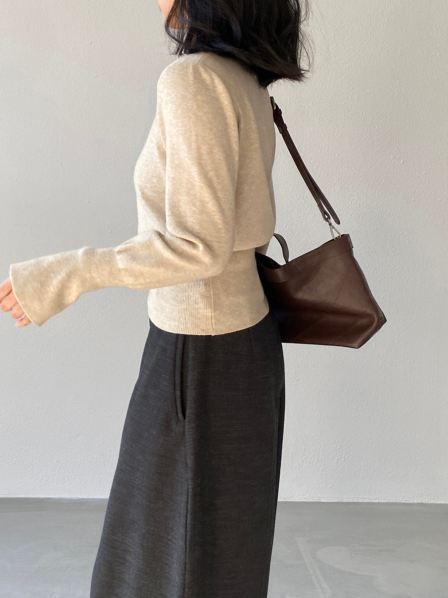 Jiangzuo [Winter Daylight] Korean-style semi-high neck flared sleeve knitted sweater for women to slim their waisted waist in winter 3012 pic 24