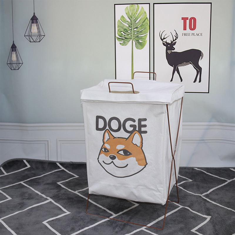 脏衣服收纳筐可折叠大号脏衣篮带提手棉麻布防水防潮收纳筐收纳篮详情4