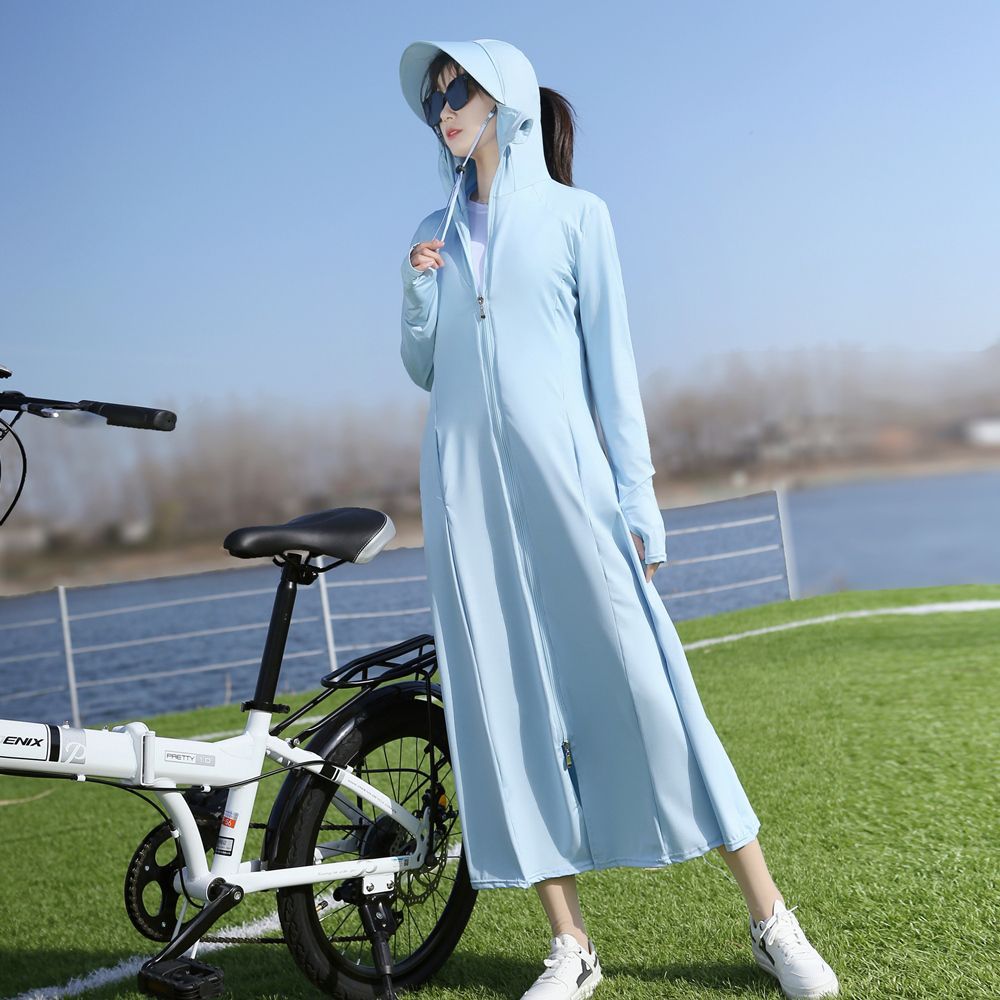 防晒衣女2025新款夏季防紫外线加长透气骑车防晒服冰丝防晒薄外套详情8