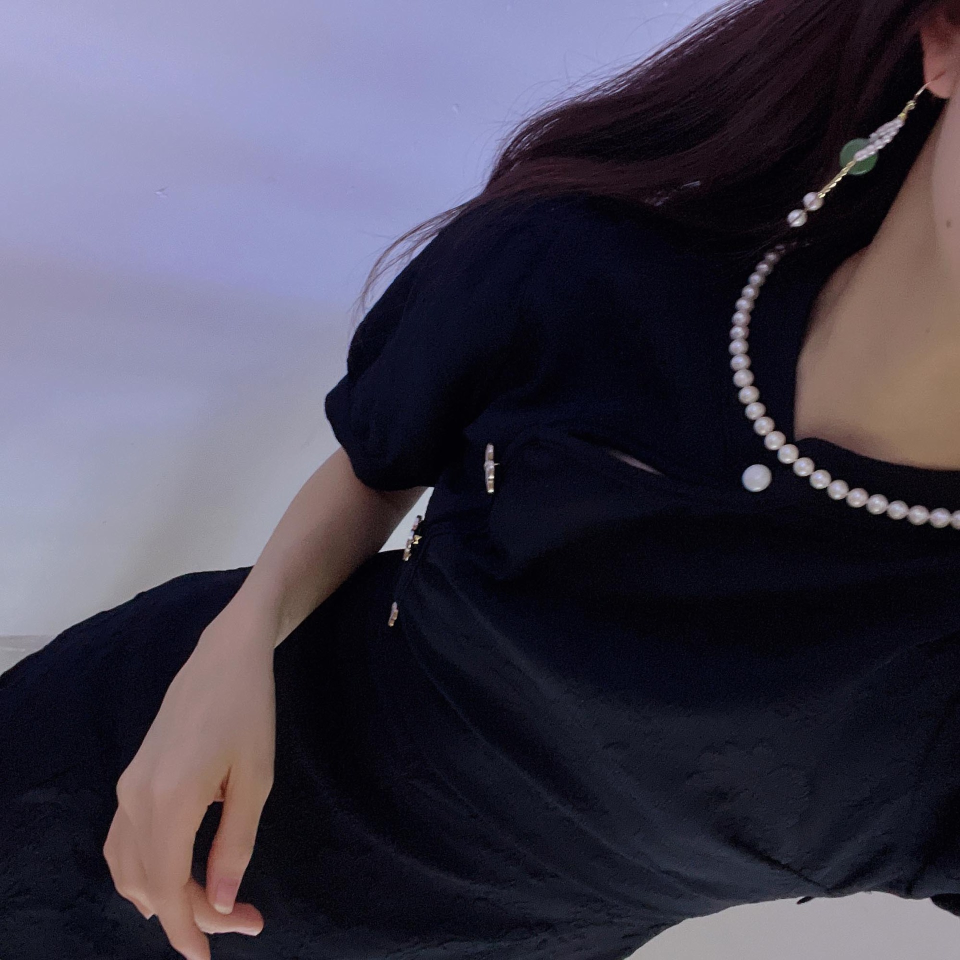 Retro plain chain collarbone chain tian Ran freshwater 7, 8, 9 round slightly flawed bright light pearl necklace finished product wholesale pic 32