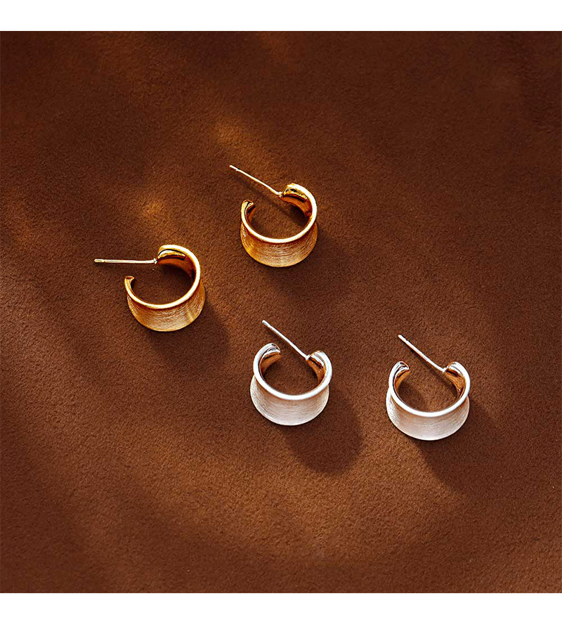 Hyacinth nicho diseño sentido c-forma metal cepillado premium sentido pendientes ins cool wind earwear 2025 nuevo temperamento pic 2