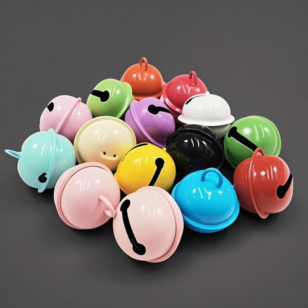 彩色小铃铛DIY饰品配件钥匙扣材料挂件宠物糖果色14-22mm公仔铃铛详情4