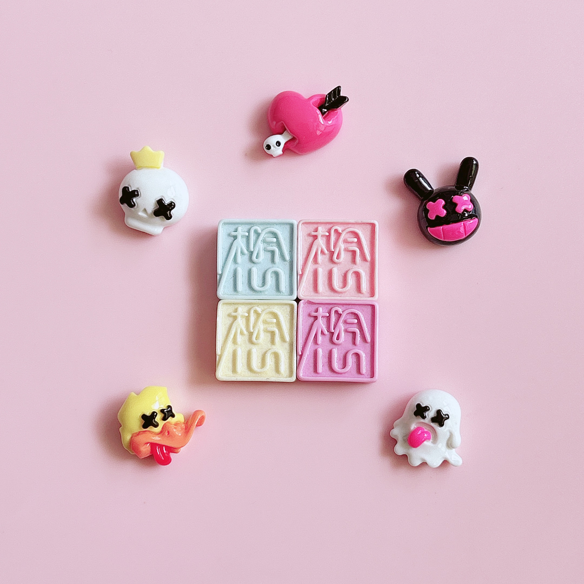 XN Sweet and Cool Creative Skull Party diy Resin Jewelry Accessories Handmade Hair Clip Pendant Jewelry Material stickers pic 10