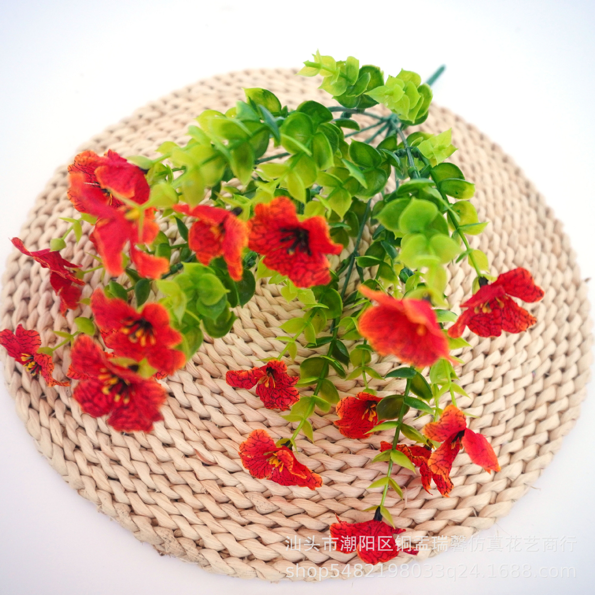 跨境亚马逊TEMU尤加利紫罗兰丝印布花仿真花婚庆户外装饰假花摆件详情23