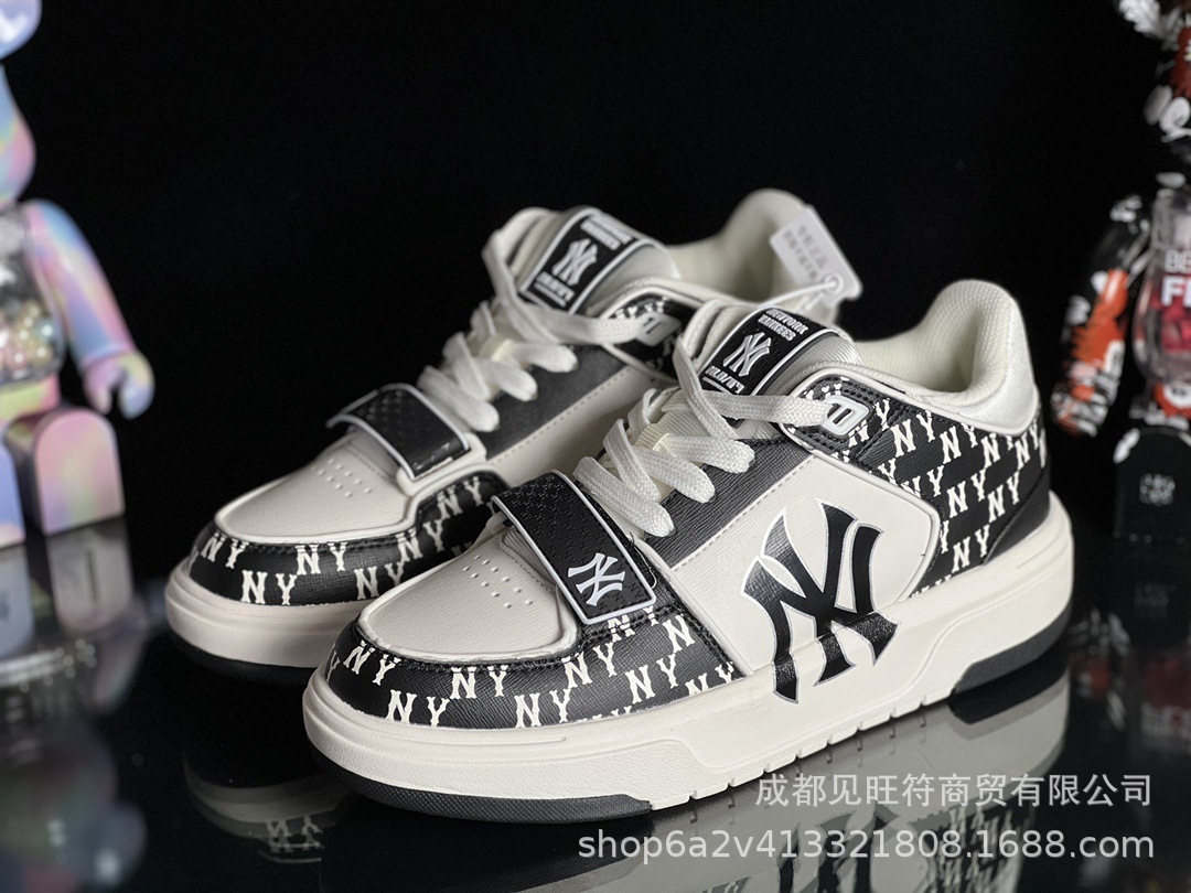 莆田纯原mlb老爹鞋学长鞋中帮NY大标洋基队厚底增高鞋6CM男女鞋详情6