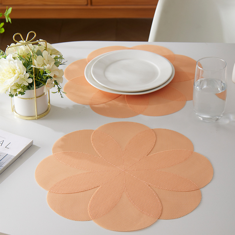 Petal Teslin sewing heat insulation pad, dining table mat, heat-resistant plate, scald bowl, cup mat, pot mat pic 9