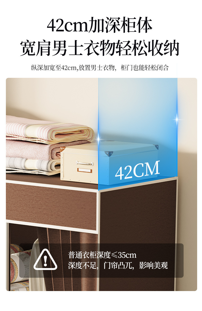 简易衣柜家用出租房衣橱耐用宿舍柜子卧室组装厂家直销布衣柜详情7